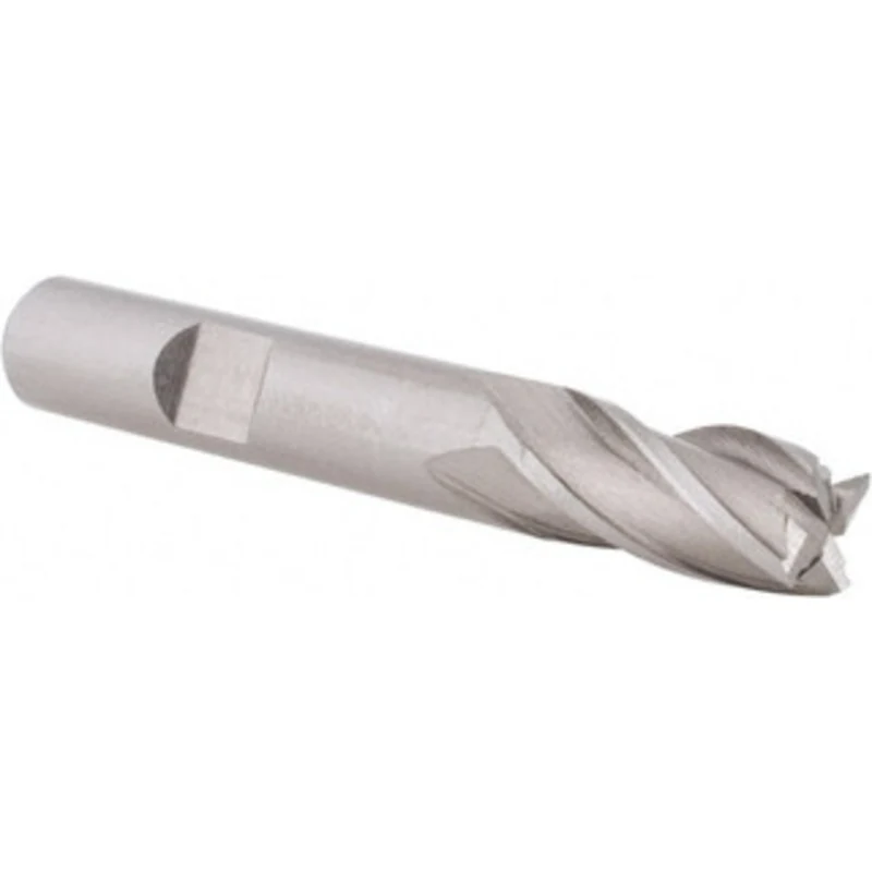 Value Collection 3/8, 3/4 LOC, 3/8 Shank Diam, 2-1/2 OAL, 4 Flute, High Speed Steel Square End Mill Single End, Uncoa...